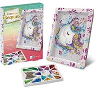 Lansay - Collection Sequins Unicornio - Cuadro Brillante - Desde 7 Años | Actividad Manual - 1 Marco, 1 Lámina, 1 Base y 1 Compartimento Incluidos - Nada se Pierde - Trabaja la Motricidad Fina