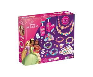 Lansay - Cutie Stix Disney Princess - Set para Pulseras - Desde 6 Años | Bisutería para Crear - 14 Barritas, Herramientas de Corte, 2 Moldes y 6 Cierres - Cuentas Únicas - Estación de Perforado