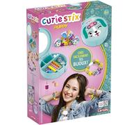 Lansay - Cutie Stix Joyero Creativo Puppy - Caja de Joyas - Desde 6 Años | Collares y Pulseras para Crear - Barritas Precortadas, Cuentas y Cierres - Espejo Integrado - Estuche que se Vuelve a Usar