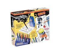 Lansay - Naruto - Magic Lign - Caja Reproducción - Más de 100 Ilustraciones para Proyectar y Dibujar - Adorables Personajes Manga - Aprende a Dibujar - Actividad Creativa - A Partir de 7 años
