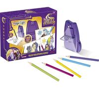 Lansay | MAGIC LIGN - PROYECTOR UNICORN ACADEMY | Kit de dibujo infantil con proyector compacto, láminas transparentes, hojas y lápices | Reproduce tus unicornios favoritos 5 + años