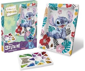 Lansay - Sequins Disney Stitch - Cuadro Brillante Creativo - Desde 7 Años | Actividad Manual - Base Robusta, Alfileres y Compartimento Incluidos - Modelo Guiado Fácil - Motricidad Fina Trabajada