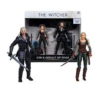 Lansay - The Witcher Geralt de Rivia y Ciri - Figuras 18 Cm - Desde 12 Años | Set de Colección - 2 Espadas, Peana Ambientada y Fichas Incluidas - 22 Puntos de Articulación - Serie Oficial de Netflix
