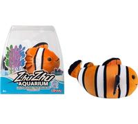 Lansay ZHU ZHU Aquarium - Luna de pez Payaso - Naranja y Blanco - Peluche Suave e Interactivo para niños a Partir de 4 años - CREA Historias encantadas - Animal Interactivo Rigolo - No Necesita Agua