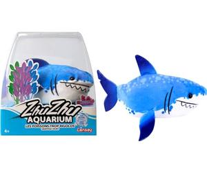 Lansay ZHU ZHU Aquarium Martin Le Tiburón - Azul - Peluche Suave e Interactivo para niños a Partir de 4 años - CREA Historias bajo el océano Encantado - Pescado Interactivo Rigolo - No Necesita Agua