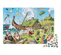 L'Anse Aux Meadows Viking Village Riot Puzzle De Madera Impermeable DIY Puzzles De 1000 Piezas para Adultos Divertido Rompecabezas Juegos Educativos