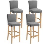 LANSHENG Fundas para Taburetes de Bar, Elásticas Lavables Extensibles y Extraíbles para Silla de Comedor Giratoria Corta Silla de Bar Taburete (Gris Claro, 4 Piezas)