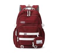 LANSHIYA Bonita mochila estética para niñas, estudiantes de secundaria, bolsa de libros para adolescentes, color sólido, ligera, mochila de viaje, A-Rojo, M, Estilo A