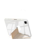Lanshui 3-Y-Foldable Stand Protective Case with Pen Slot Suitable for iPad Air 13 Inch 2024/2025(Beige)