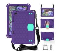 Lanshui - Accesorios para tablet, funda con soporte para tablet con correa para el hombro, funda de silicona resistente compatible con Samsung Galaxy Tab S9 X710/X716B/X718U (2023) (morado y menta)