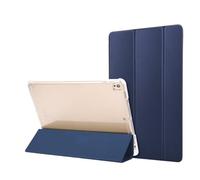 Lanshui - Accesorios para tableta, cubierta trasera transparente de silicona acrílica, funda de piel sintética de triple pliegue compatible con iPad mini 6 2021/mini 7 2024 de 8.3 pulgadas (azul