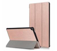 Lanshui Accesorios para tabletas, Funda Protectora con Soporte de Tres Pliegues, Funda de Cuero con Tapa magnética portátil Compatible con Kindle Fire MAX 11 2023 de 11 Pulgadas(Rose Gold)