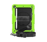 Lanshui Anti Drop Silicone Shell with Shoulder Strap, Tablet Protective Case Suitable for Samsung Galaxy Tab A9 Plus-11 Inch(Yellow Green+Black)