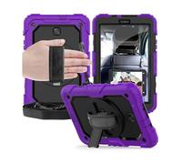 Lanshui Anti Drop Silicone Shell with Shoulder Strap, Tablet Protective Case Suitable for Samsung Galaxy Tab A7 10.4 inch/T500-T505 2020 Universal(Purple Black+Black)