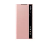 Lanshui Carcasas y Fundas, Funda Protectora de Cuero con Tapa y Espejo LED S-View Original Compatible con Samsung Galaxy Note 20 Ultra(Rose Gold,Note 20)
