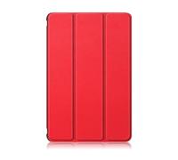 Lanshui - Funda protectora para tablet de tres pliegues, funda de piel sintética con soporte abatible compatible con Samsung Galaxy Tab A9 de 8.7 pulgadas 2023 SM-X110/X115 (rojo viento)