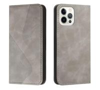 Lanshui Fundas, Magnetic Wallet Case with Card Slots, Shockproof Flip Leather Texture Cover Compatible with iPhone 16 E 6.1 Inch(Grey)