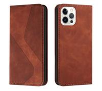 Lanshui Fundas, Magnetic Wallet Case with Card Slots, Shockproof Flip Leather Texture Cover Compatible with iPhone 16 E 6.1 Inch(Marrón)
