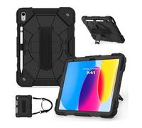 Lanshui Shoulder Strap Protective Case, Horizontal and Vertical Bracket Silicone Cover Suitable for Samsung Galaxy Tab A7 10.5 T505/T500/T507/T505N(Negro)
