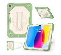 Lanshui Shoulder Strap Protective Case, Horizontal and Vertical Bracket Silicone Cover Suitable for Samsung Galaxy Tab A7 10.5 T505/T500/T507/T505N(Matcha Green)