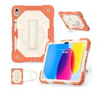 Lanshui Shoulder Strap Protective Case, Horizontal and Vertical Bracket Silicone Cover Suitable for Samsung Galaxy Tab A7 10.5 T505/T500/T507/T505N(Coral Orange)