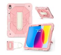 Lanshui Shoulder Strap Protective Case, Horizontal and Vertical Bracket Silicone Cover Suitable for Samsung Galaxy Tab A7 10.5 T505/T500/T507/T505N(Rose Gold)