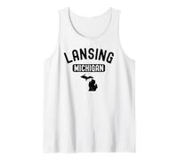 Lansing Michigan 517 Condado de Ingham Okemos Lakes Ciudad Capital Camiseta sin Mangas