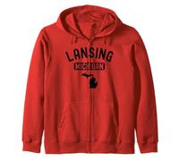 Lansing Michigan 517 Condado de Ingham Okemos Lakes Ciudad Capital Sudadera con Capucha