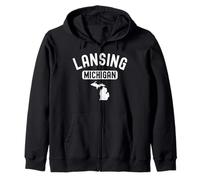 Lansing Michigan 517 Condado de Ingham Okemos Lakes Ciudad Capital Sudadera con Capucha