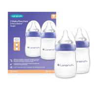 Lansinoh Biberons PP NaturalWave® 2x 160ml Lactancia mixta Comida bebé | Lote de 2 biberones de 160 ml y chupete S suave de flujo lento, anticólico, reduce la confusión de pecho-tetina, sin BPA