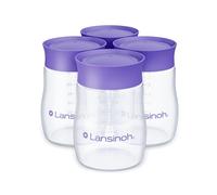 Lansinoh Botellas de almacenamiento de leche materna, 4 unidades (5 onzas cada uno), aptas para lavavajillas, compatibles con cualquier bomba Lansinoh y pezón NaturalWave, sin BPA y BPS