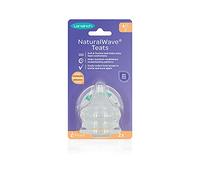 Lansinoh Tetina NaturalWave simuladora del pezón materno Flujo Lento para Biberón, 2 uds