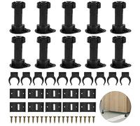 LANSKYLAN 10 PCS Pies Mueble Ajustables 100mm-120mm Patas para Muebles Pies de Gabinete Patas Regulables de Sofá Ajustables Armario Patas con Clips y Tornillos para Muebles Cocina Baño, Armario y Sofá