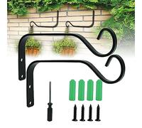 LANSKYLAN 2 PCS Soportes para Plantas Colgantes en la Pared 18,5cm Gancho Pared Farol Colgador Macetas Pared Gancho para Colgar Macetas con Tornillos Soporte Maceta Colgante para Farol Pájaros Macetas