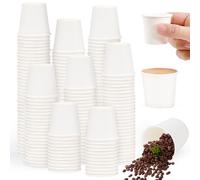 LANSKYLAN 300 PCS Vasos Café Desechables 30ml, Vaso de Papel Pequeño, Vaso de Cartón Desechables para Cafe, Vaso-s para Bebidas Calientes y Frías, Vaso de Cartón Blanco para Servir Agua Té Jugos