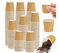 LANSKYLAN 300 PCS Vasos Cafe Desechables 30ml, Vaso de Papel Pequeño, Vaso de Cartón Desechables para Cafe, Vaso-s para Bebidas Calientes y Frías, Vaso de Papel Marron para Servir Agua Té Jugos
