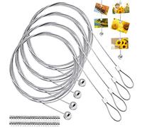 LANSKYLAN 4 PCS Cable para Colgar Foto con 48 Imanes Cable de Acero Inoxidable Alambre para Colgar Cuadros Ajustable Cuerda para Colgar Fotos Cable de Colgar para Colgar Ropa Lámparas (1.5mm x 2m)