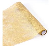Lansls 30CM x 15M Camino De Mesa con Lámina Dorada Cinta De Mesa Navidad Metálico Dorado Reutilizable Camino De Mesa para Fiesta, Boda, Cumpleaños, Navidad, Decoración De Mesa (Oro)