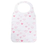 Lansls 50 Piezas Babero Adulto, Baberos Desechables, Impermeables, Mayores, Corazones Blancos