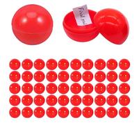 Lansls 50 Piezas Bolas de Fiesta Esfera, Bolas de Plástico, Bolas de Lotería, Bolas de Rifa Bolas, Bolas de Loteria Cápsula, Bola Lotería Hueca, Bolas Bola Bingo, Bolas Bingo Plástico (Rojo)