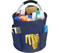 Lansls Organizador De Limpieza, Bolsa De Almacenamiento Plegable Para Herramientas De Jardinería, Bolsa De Limpieza Asa y 6 Bolsillos, Cestas Para Herramientas Para Jardín Baño, Camping (Azul oscuro)