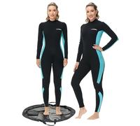 Lansru Traje de neopreno para mujer con cambiador impermeable, traje completo de neopreno CR de 3/2 mm, ideal para agua fría, cremallera trasera para surf, esnórquel, buceo y natación