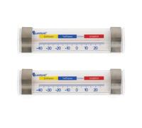 Lantelme 7589 nevera y congelador Termómetro plástico 2 unidades con acero inoxidable Ganchos y ventosas. Analog de 40 hasta + 24 °C