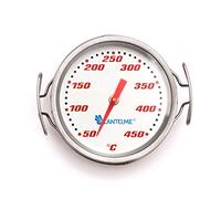 Lantelme Parrilla de barbacoa de 450 °C, termómetro de acero inoxidable analógico, control de temperatura para barbacoa, horno de pizza, para todos los métodos de barbacoa y resultados perfectos de