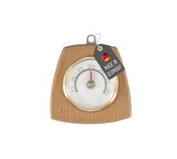 Lantelme Termómetro de habitación con marco de madera, indicador de temperatura de -10 °C a 50 °C, analógico, termómetro de madera para interior y habitación, bimetal de madera con ojal metálico para