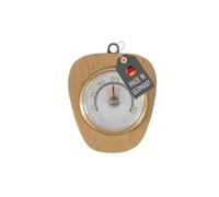 Lantelme Termómetro de madera con indicador de temperatura de -10 °C a 50 °C, analógico, 7,5 x 6,7 cm, para habitaciones interiores, madera de nogal, bimetal, termómetro con ojal metálico para colgar