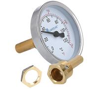 Lantelme Termómetro para ahumar, 120 °C, acero inoxidable con tuerca de fijación de latón, termómetro analógico para ahumar carne de pescado, para ahumador, quemador de ahumar, parrilla para ahumar