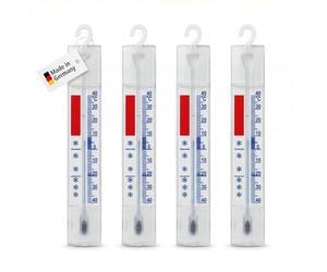 Lantelme Termómetro para frigorífico juego de 4 termómetros para congelador, termómetro para frigorífico de vino, cámara frigorífica, congelador para colgar, color blanco 4884