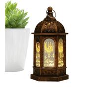 Lantern Centerpieces for Tables, LED Castle Lamp, Vintage Candle Lantern with Easy Display, Indoor Bedside Desk Decor, Living Room Office Garden Ornament, Holiday Supply for Thanksgiving and Party