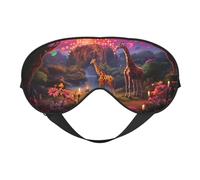 Lantern Giraffes Magic Forest - Máscara de dormir de doble cara, máscaras de dormir para mujeres y hombres, cubiertas opacas para dormir, viajes